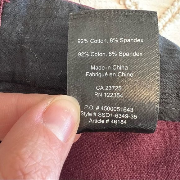 Aritzia Babaton Elliot Pant Bi-Stretch Cigarette Ankle Pant Maroon - Picture 12 of 12